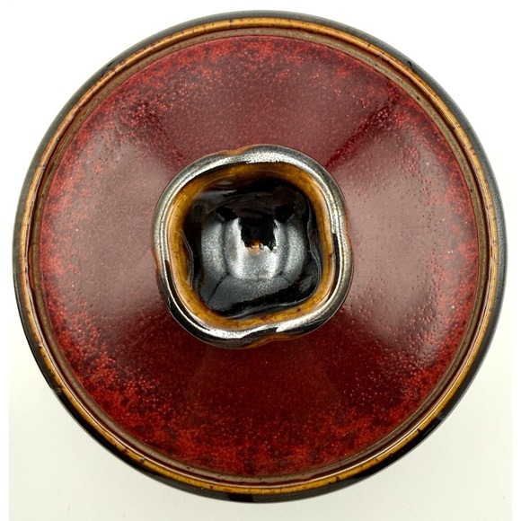 Studio Art Pottery Stoneware Hand Thrown Lidded Pot-5.5in x 4 in-VTG-Rustic - Picture 7 of 16